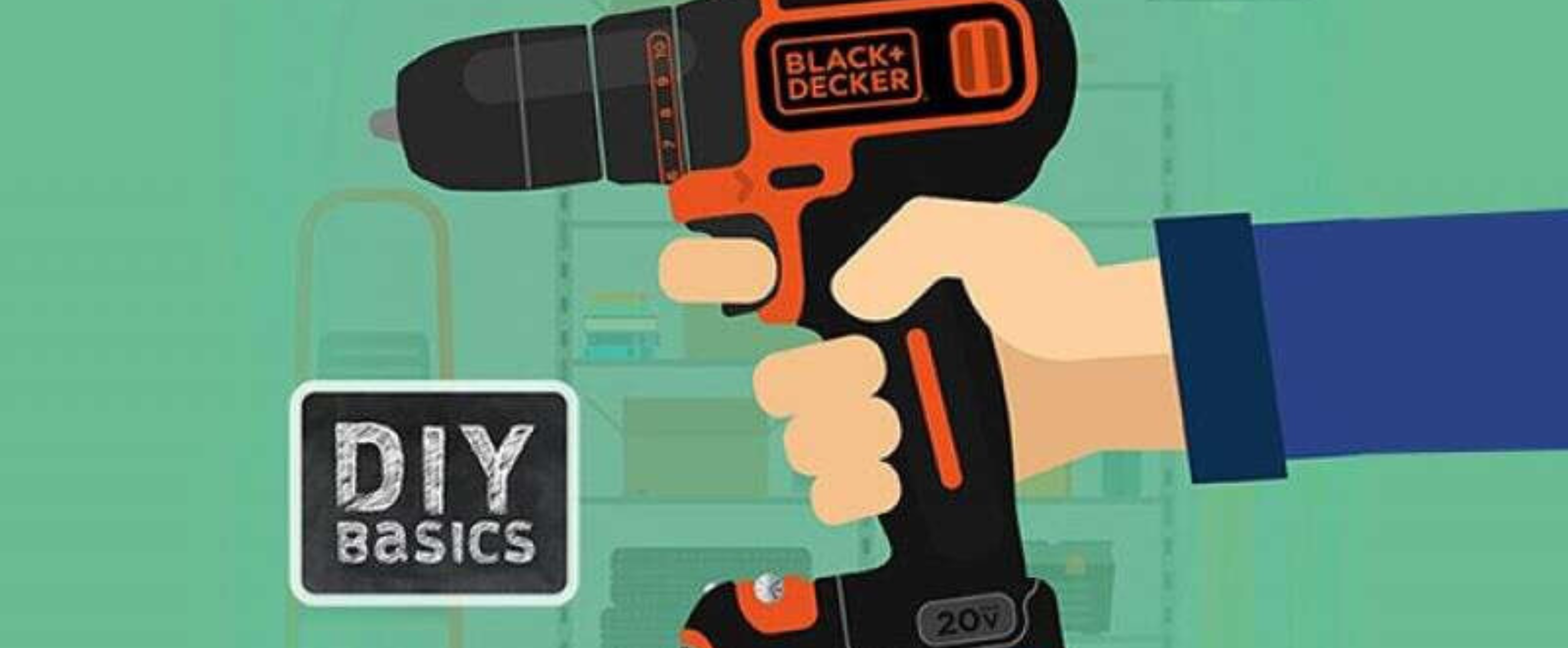 Illustration of a Black-and-decker drill