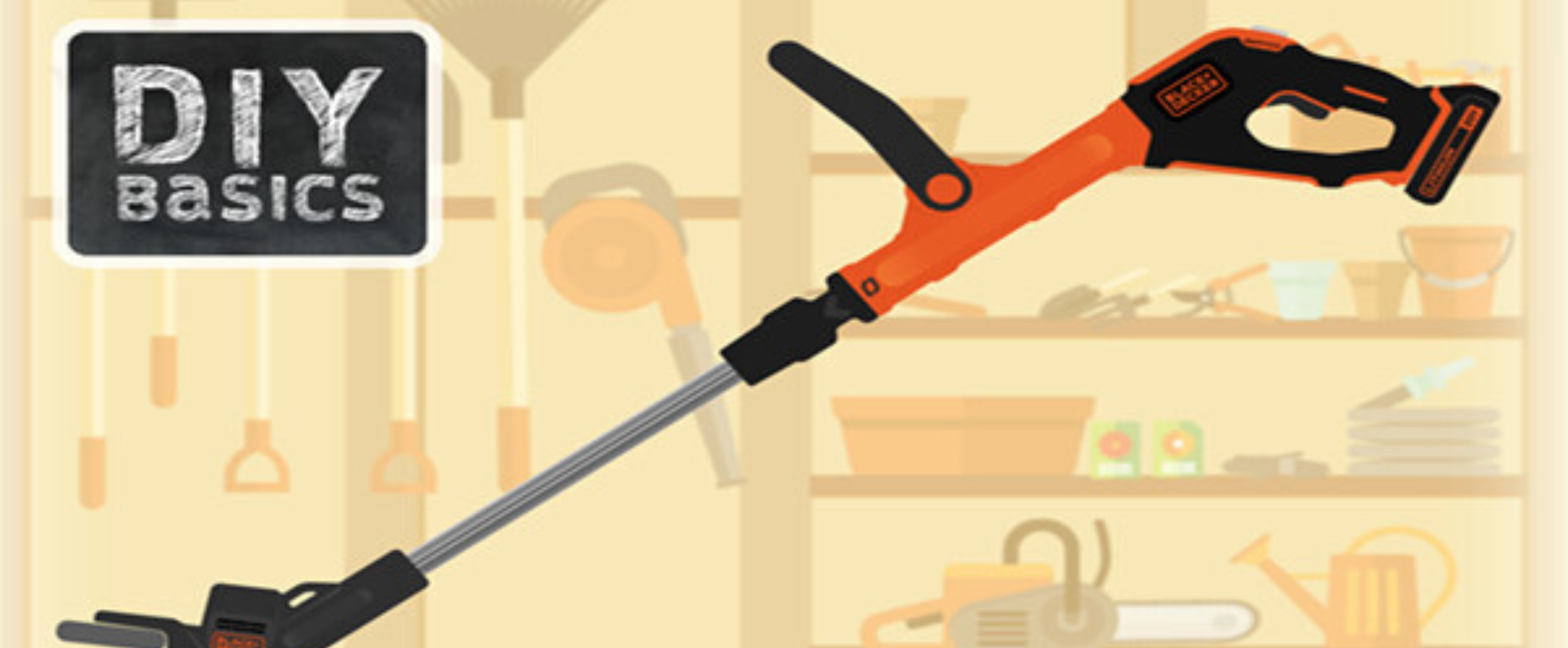 Illustration of a Black-and-decker string trimmer