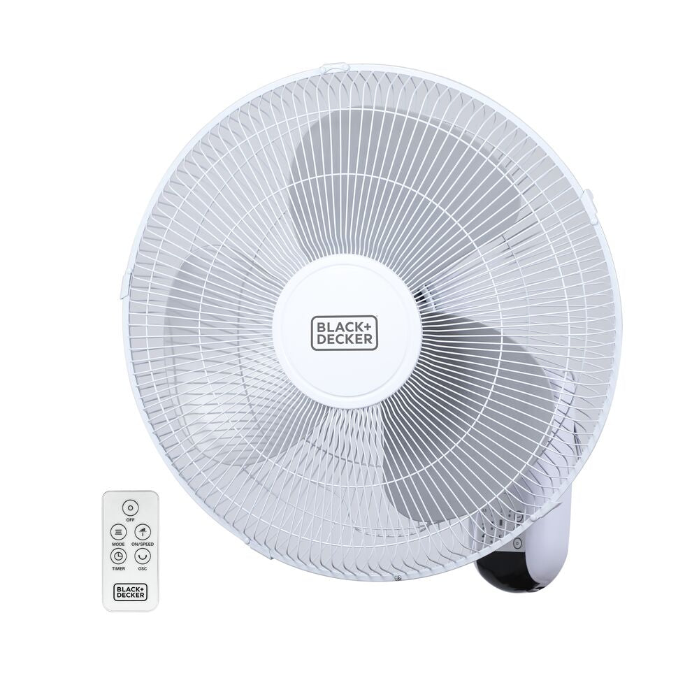 Black-and-decker white 16-Inch wall fan with remote