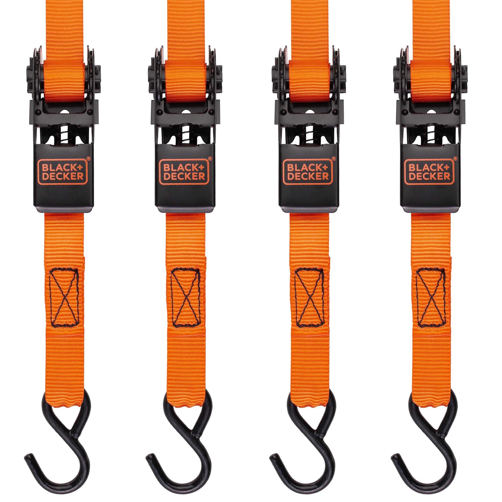 1 IN. X 10 FT. LIGHT DUTY RATCHET TIE-DOWN STRAPS 900 LB. BREAK STRENGTH (4 PACK)