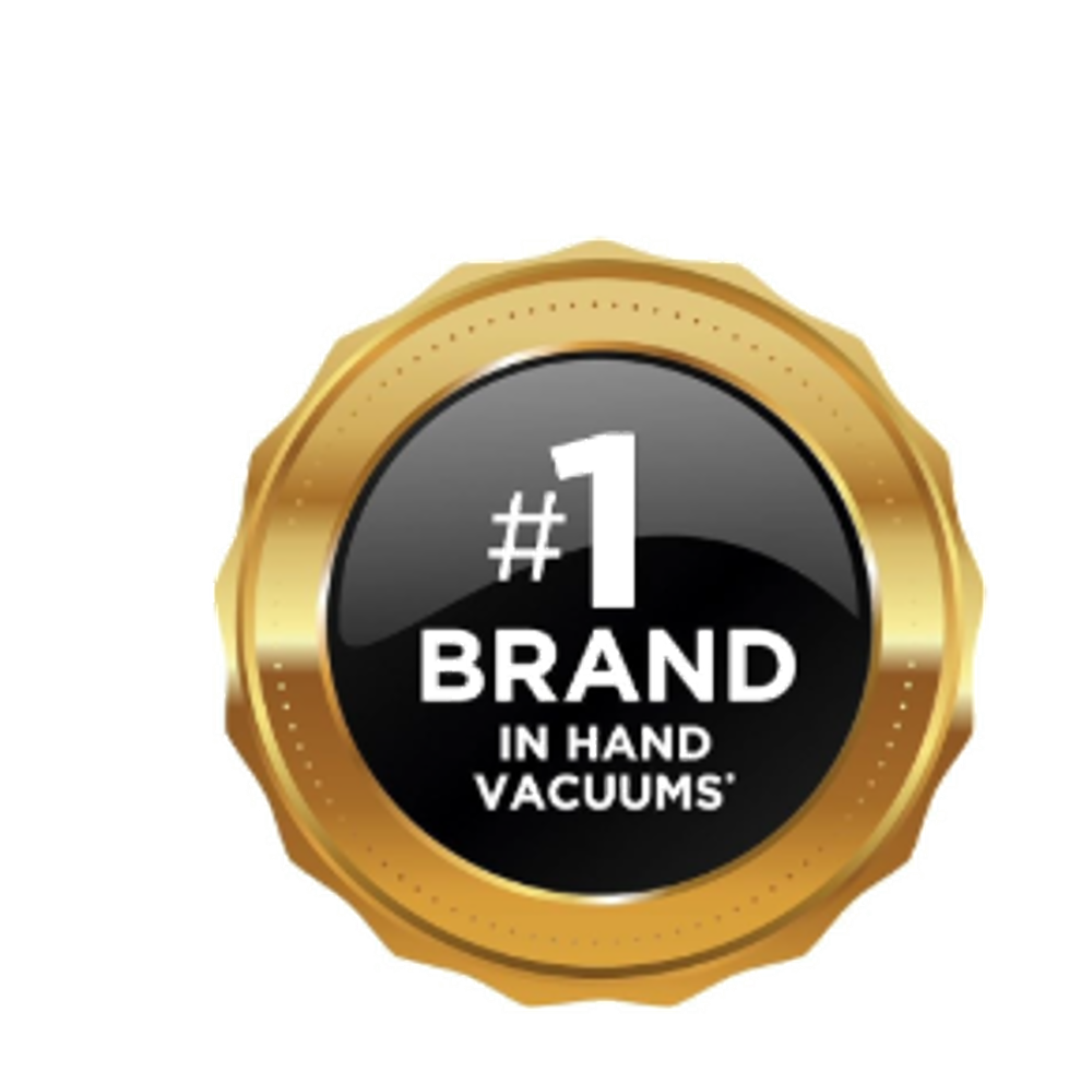 #1 brand in hand vacuums badge for Black-and-decker dustbusters