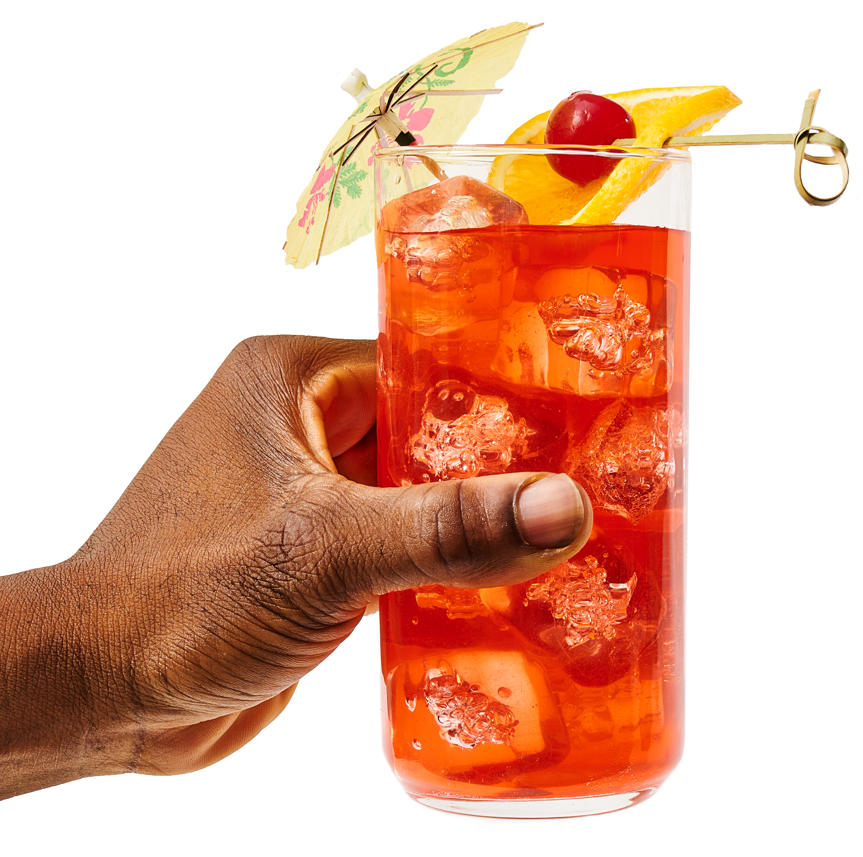 hand holding a sex on the beach cocktail