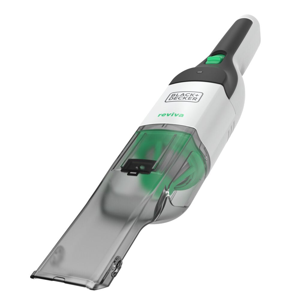 Front view of the Black-and-decker reviva hand vac on a white background