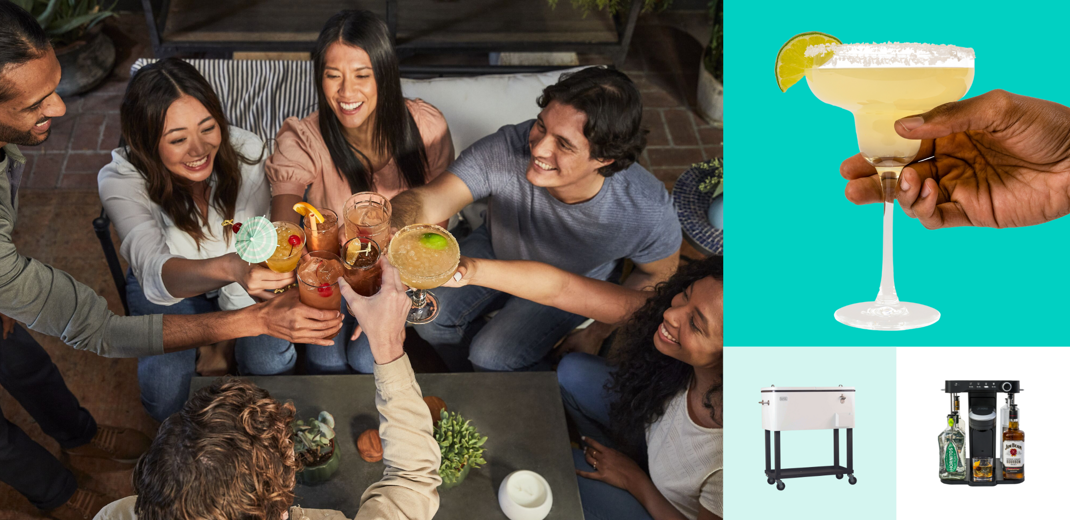 People enjoying coctails made from the bev by Black-and-decker cocktail machine