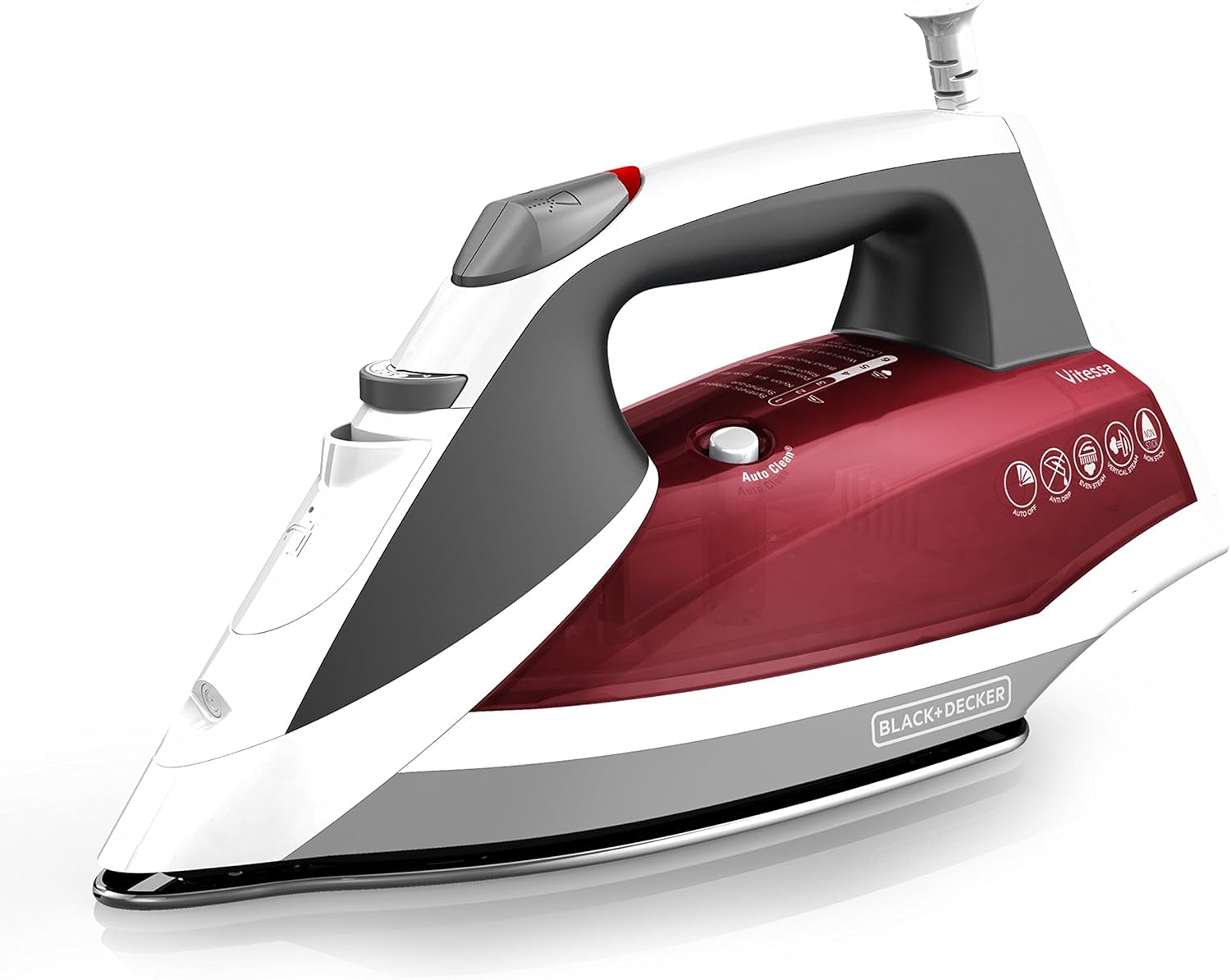 BLACK+DECKER® Textile Iron, Standard, Red