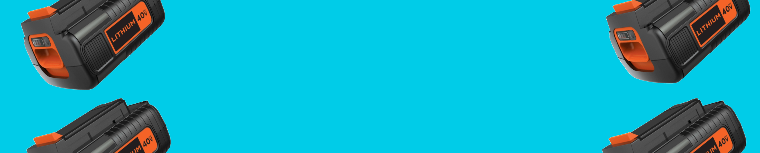 Black-and-decker battery on blue background