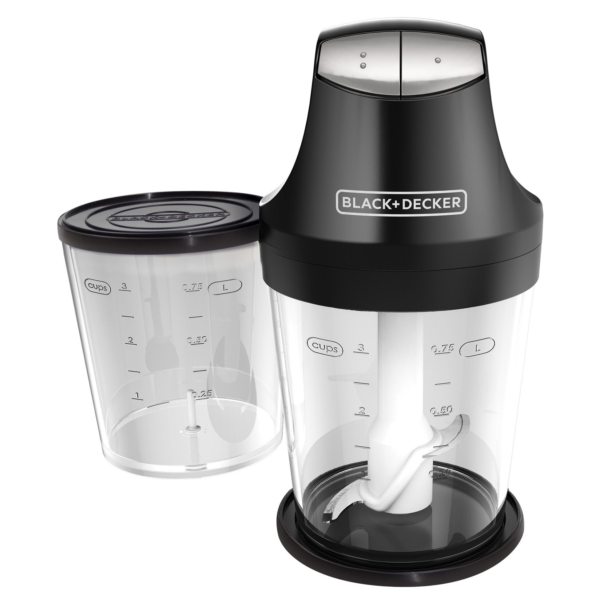 3 Cup Ergo Chopper With Two Nestable Bowls on white background