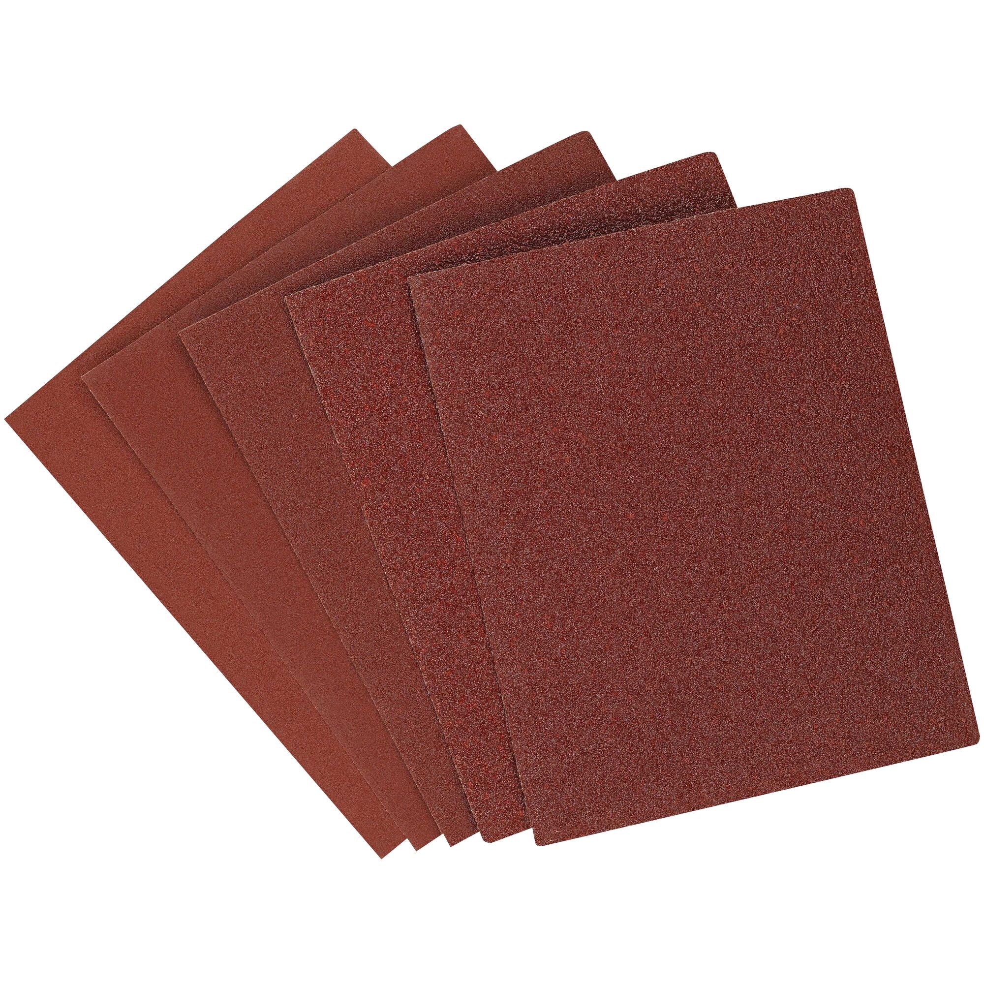fanned out view of sandpaper assortment