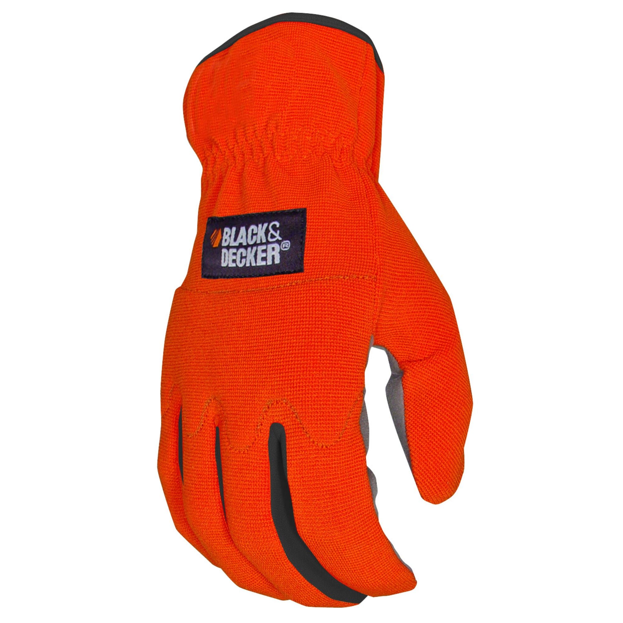 Back profile of black and decker easy fit all purpose glove.