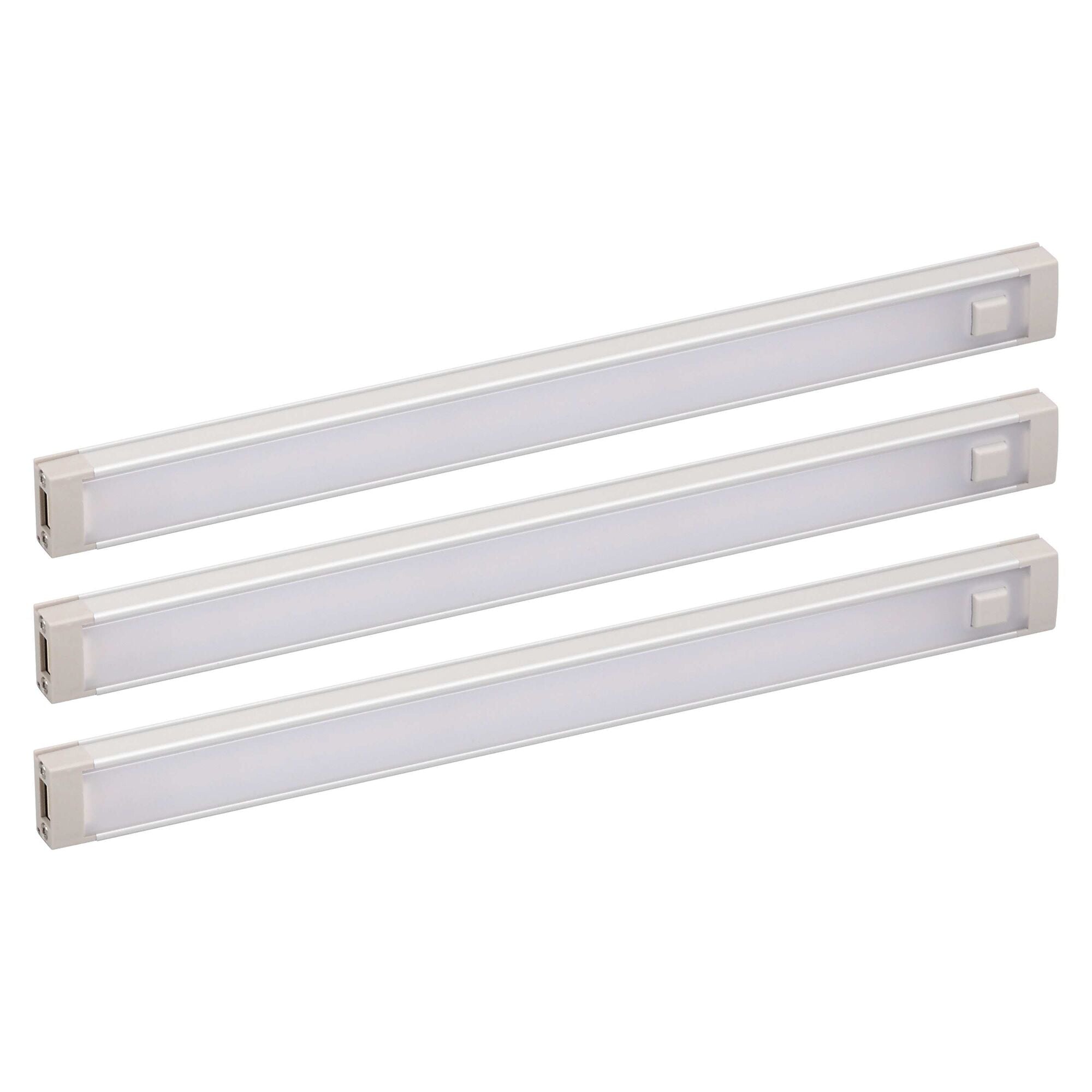 Profile of 3 BAR LED UNDER CABINET LIGHTING KIT COOL WHITE 9 inch.