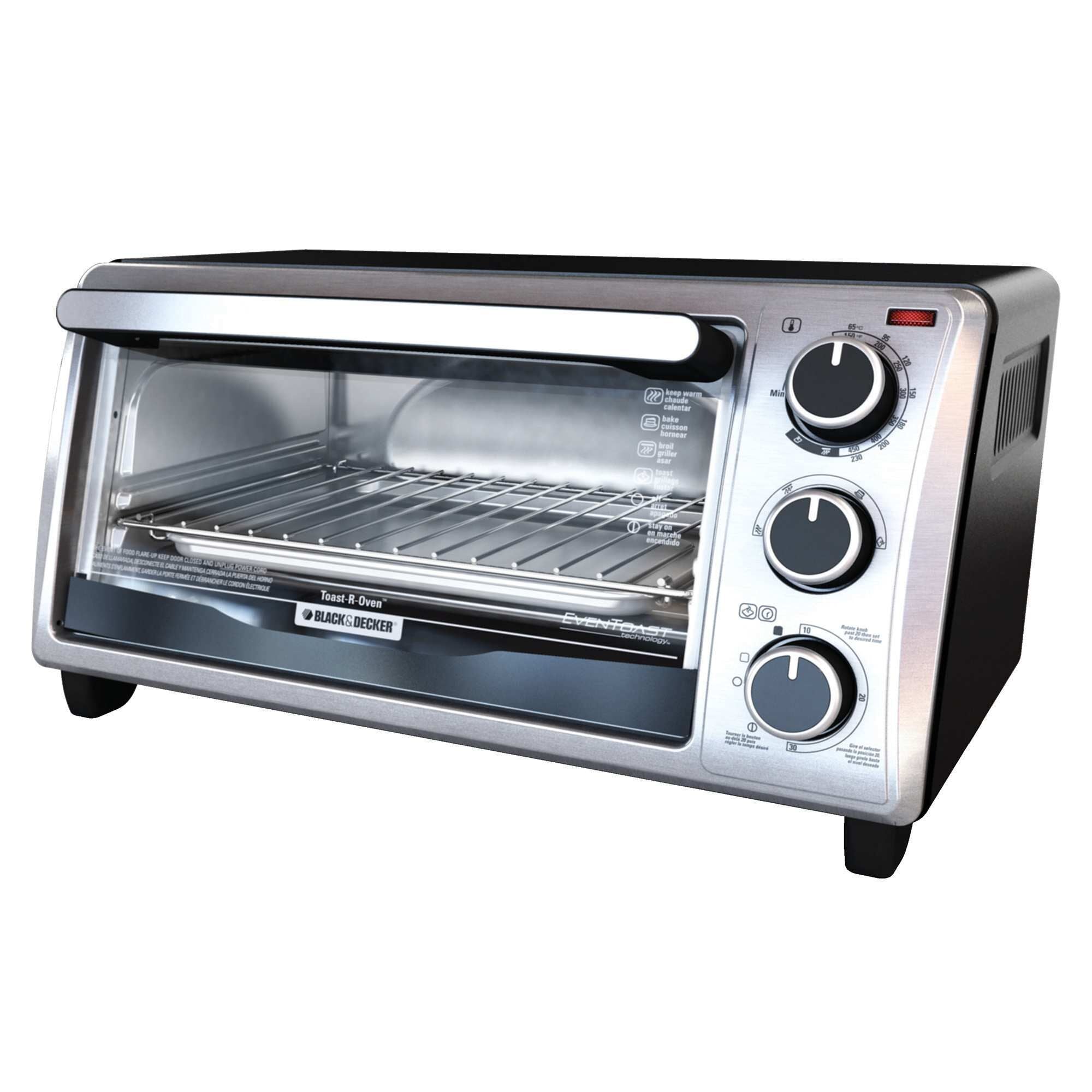 Profile of 4 slice toaster oven.